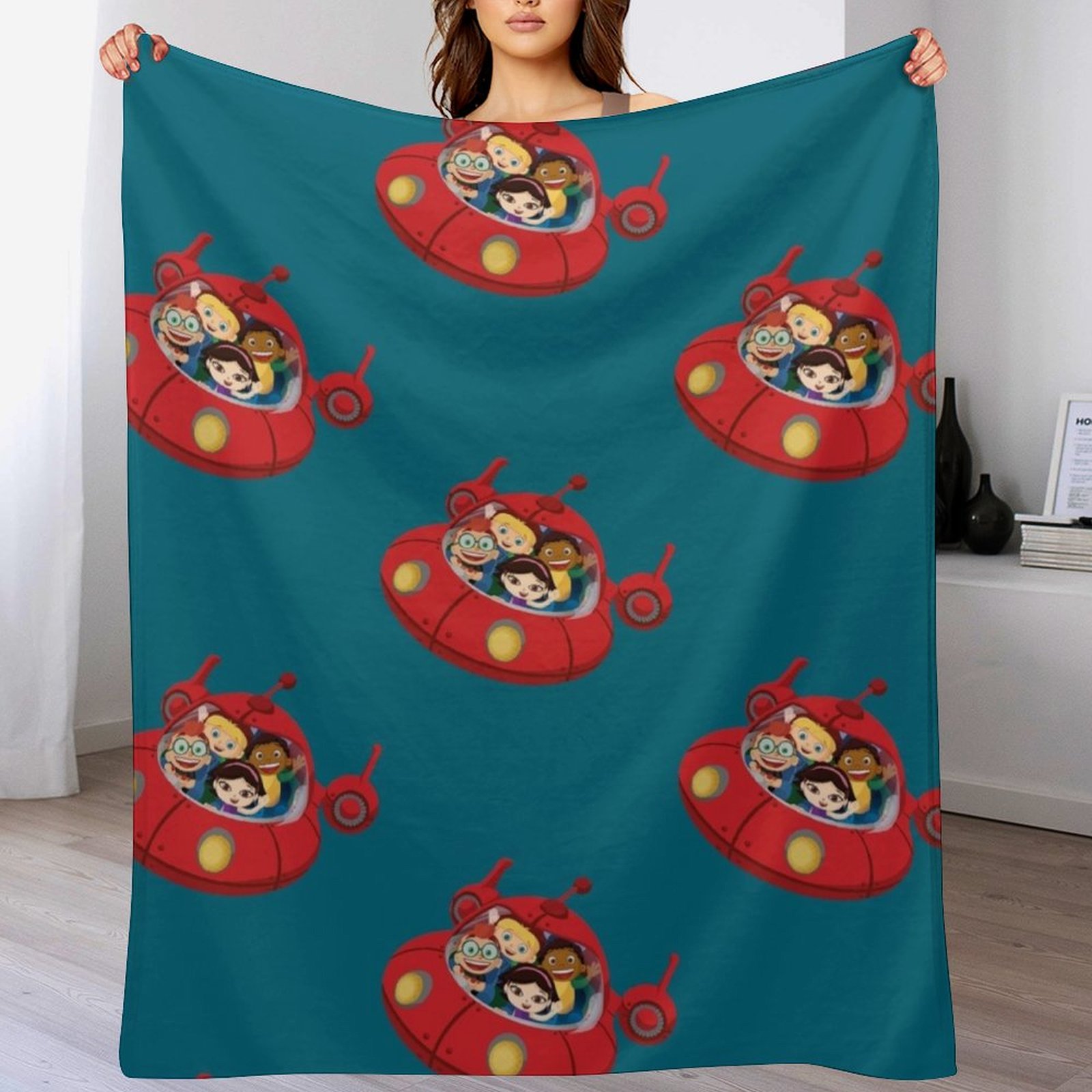 3D Printing Use - Funny little einsteins Throw Blanket Lightweight