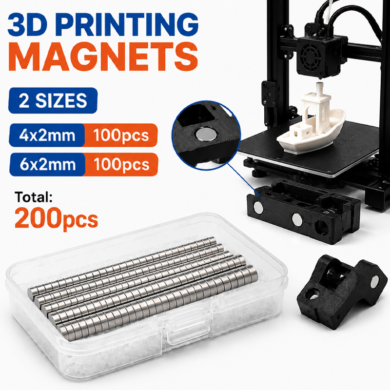 3D Printing Process - 200pcs/box 3D Printing Magnets Kit For