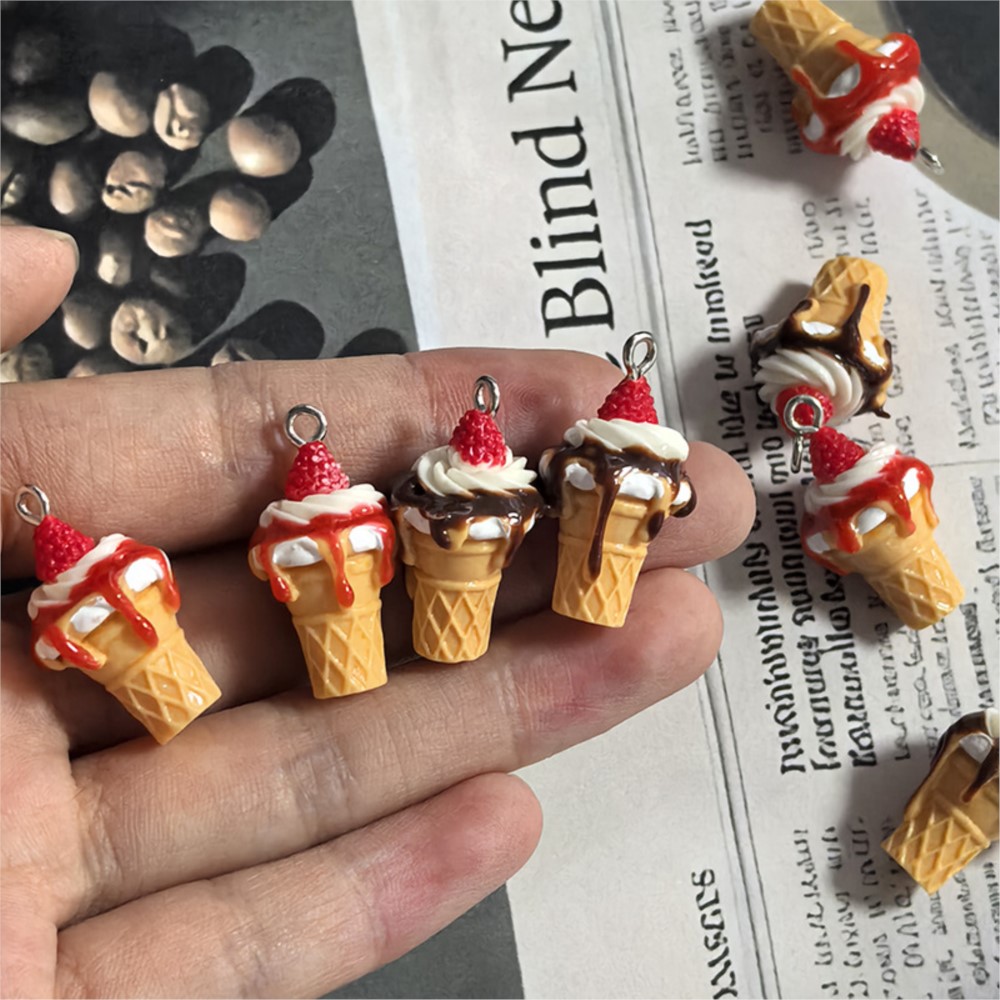 3D Printing Earrings - 10Pcs Cute 3D Simulation Food Ice