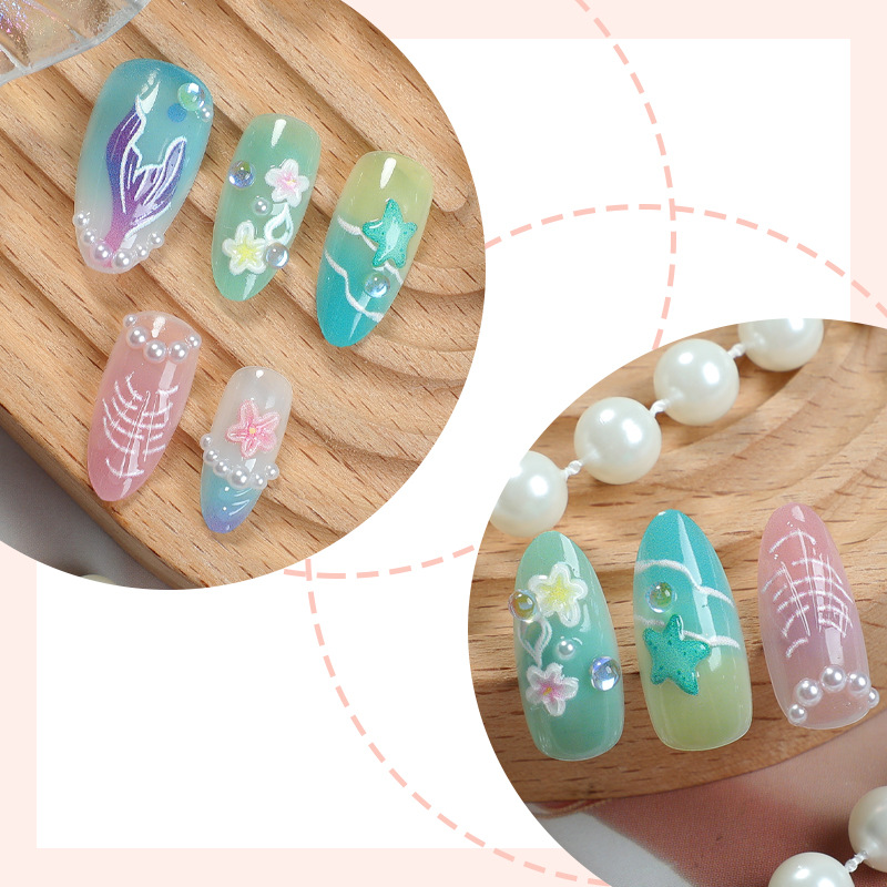30pcs Summer Press on Nails 3D - 3D Printing Nails recension och pris