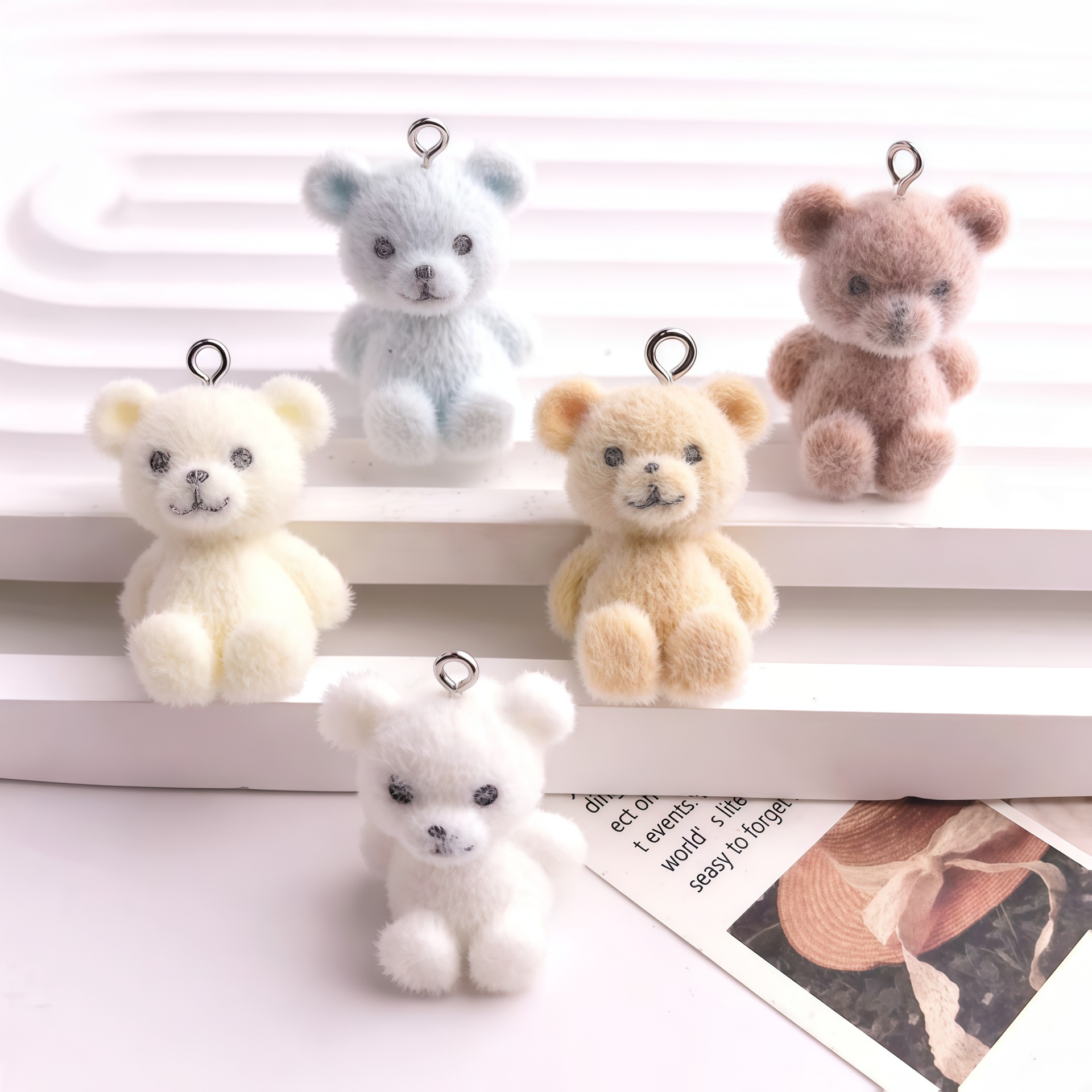 5pcs 3D Flocked Bear Resin Cha - 3D Printing Earrings recension och pris