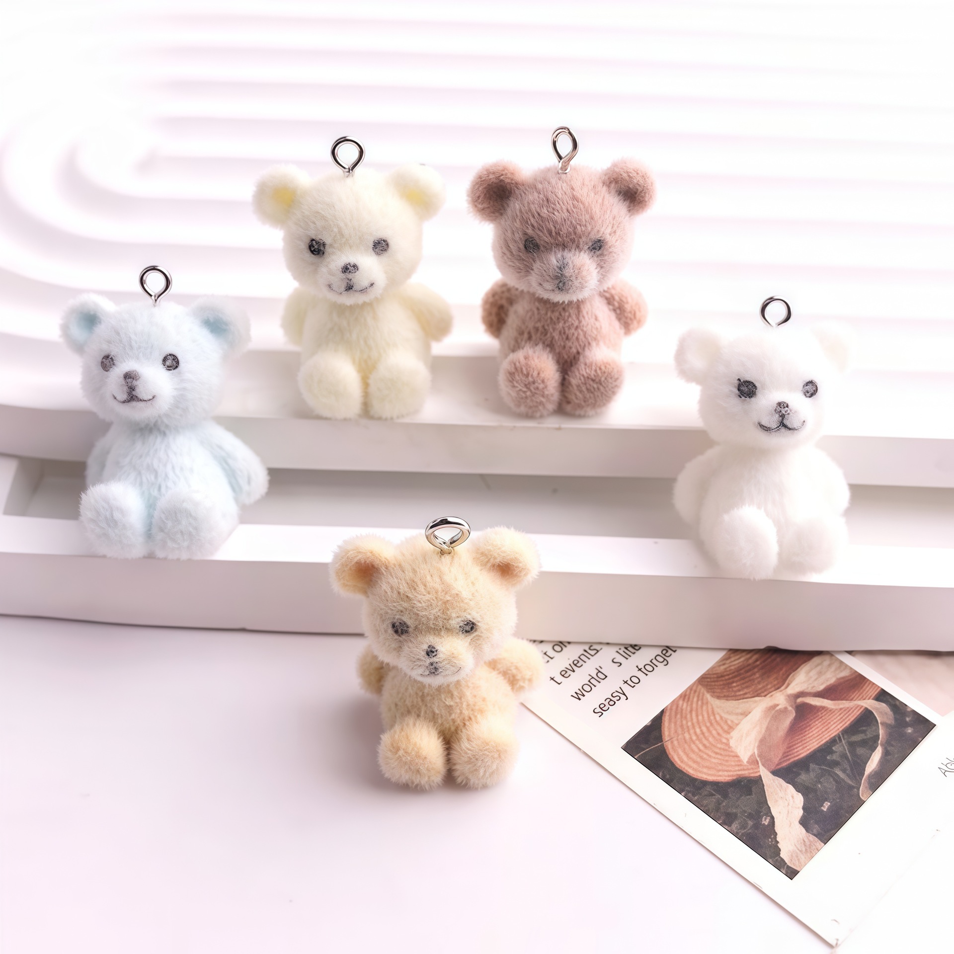 5pcs 3D Flocked Bear Resin Cha - 3D Printing Earrings recension och pris