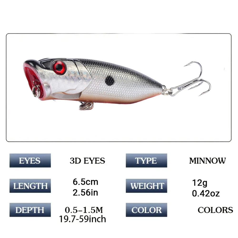 5Pcs Popper Fishing Lures 3d E - 3D Printing Lure recension och pris