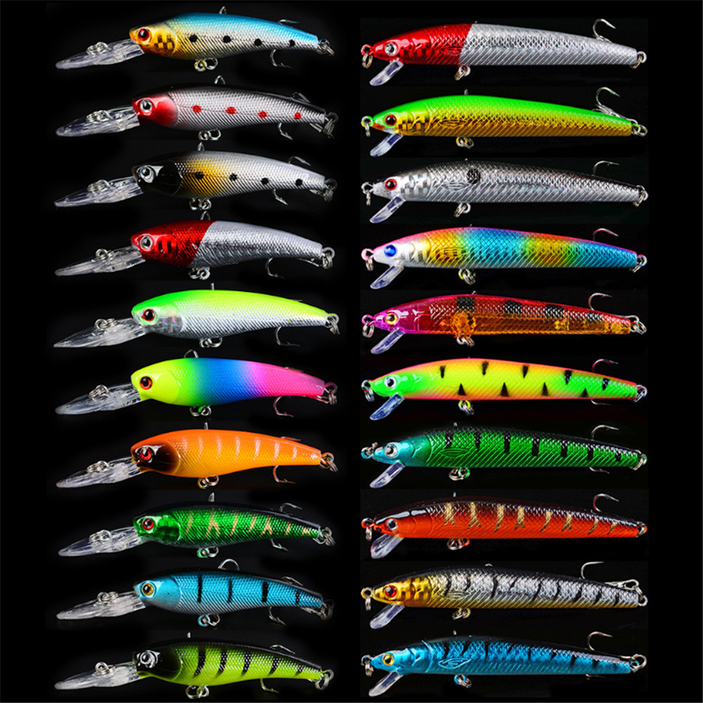 20pcs/lot Minnow Fishing Lures - 3D Printing Lure recension och pris