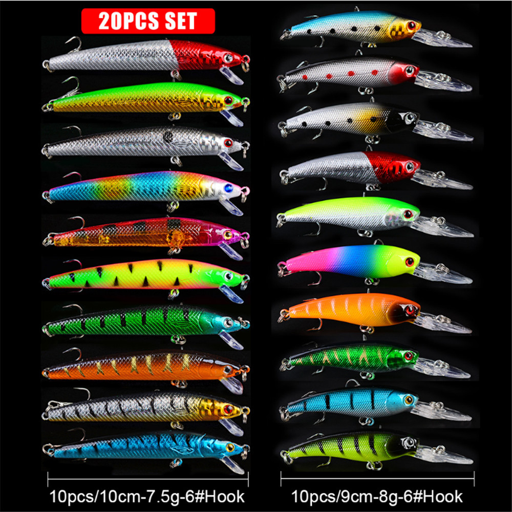 20pcs/lot Minnow Fishing Lures - 3D Printing Lure recension och pris