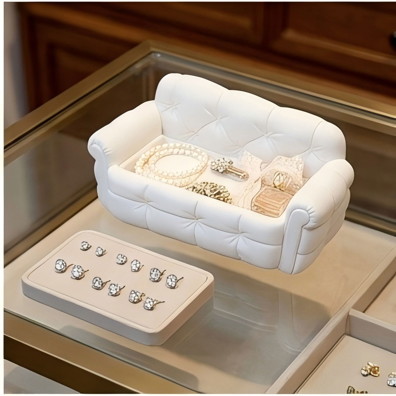Mini Sofa Jewelry Storage Tray - 3D Printing Earrings recension och pris