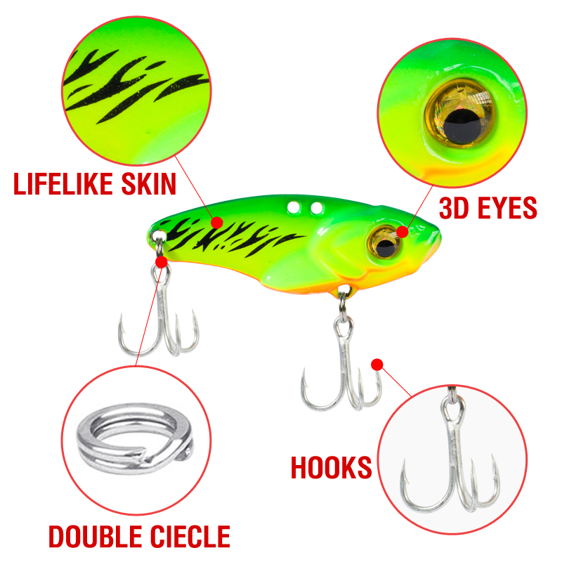 6PCS Metal VIB Lure 5g 7g 10g  - 3D Printing Lure recension och pris