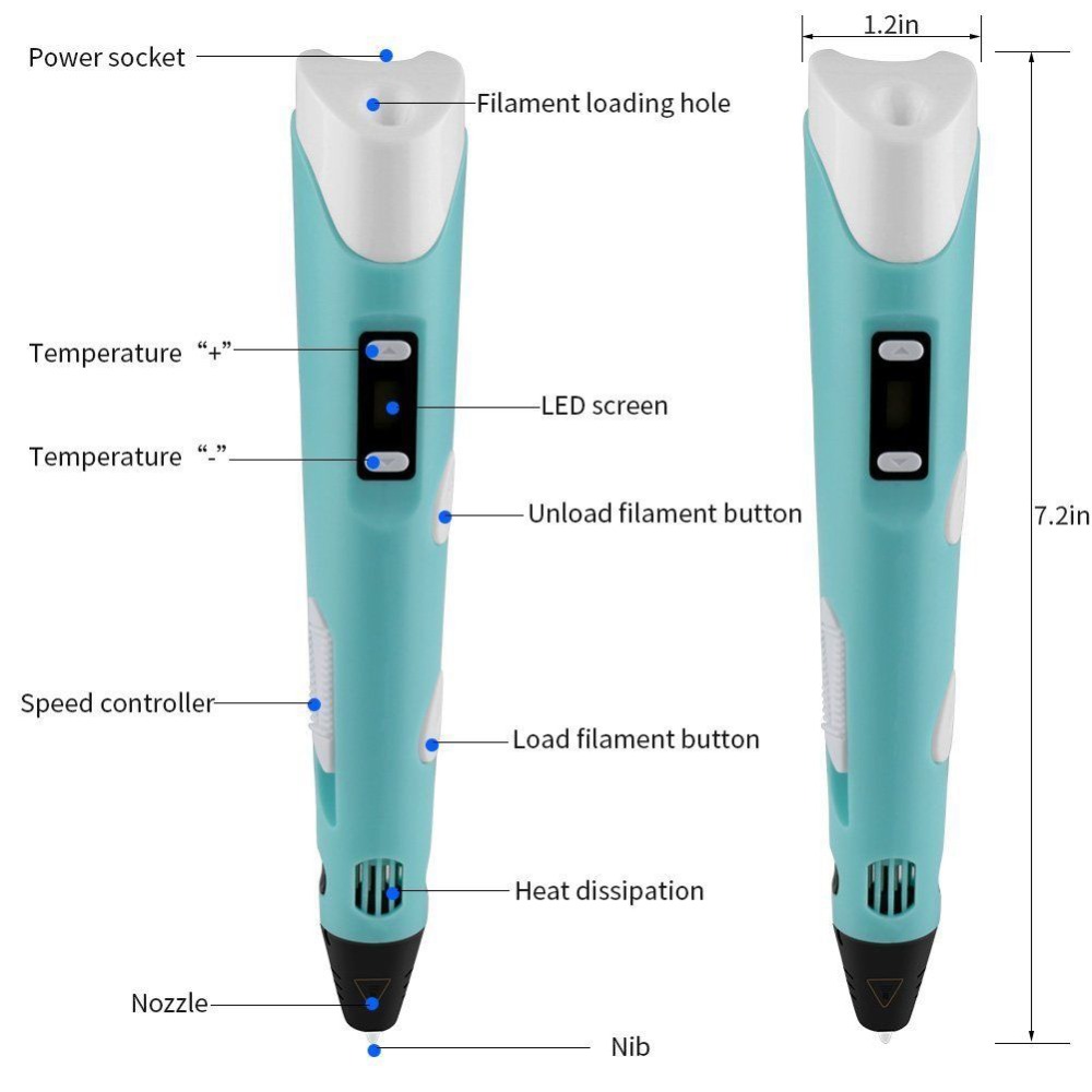 Dikale 3D Pen LED Screen DIY 3 - 3D Printing Pen For Kids recension och pris