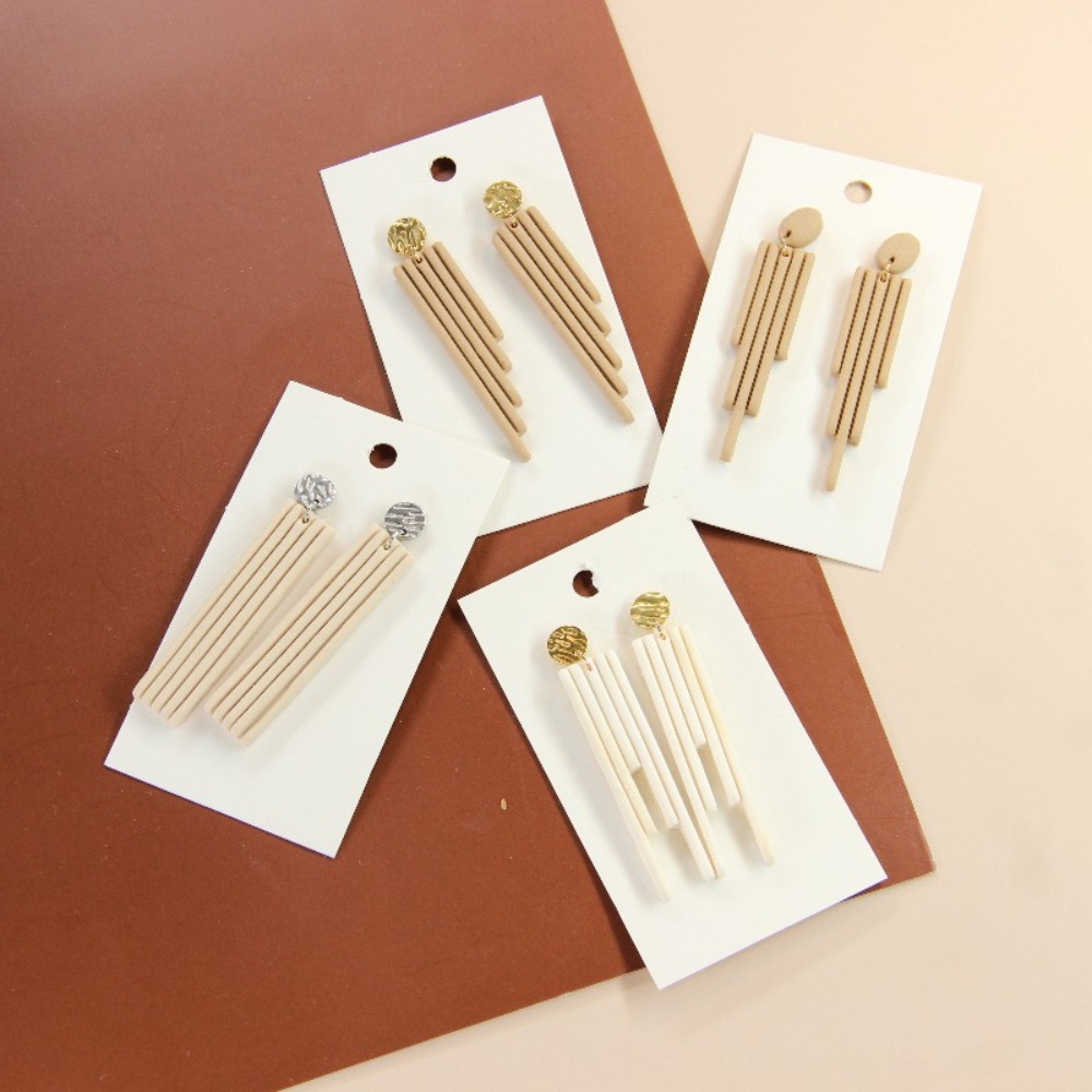 4Pcs Geometric Tassel Polymer  - 3D Printing Earrings recension och pris