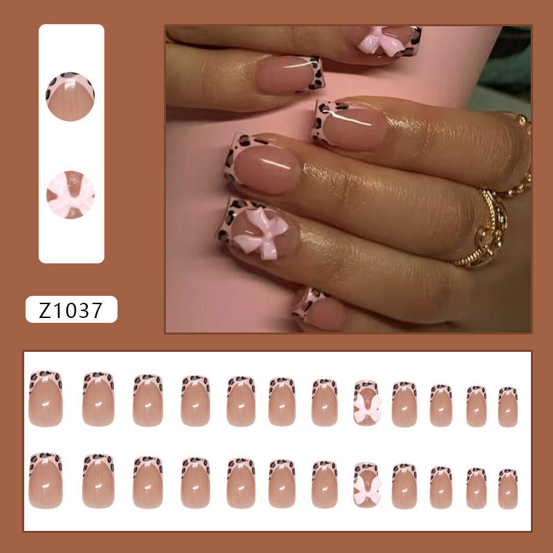 Pink Leopard Print French Tip  - 3D Printing Nails recension och pris