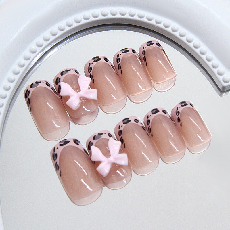 Pink Leopard Print French Tip  - 3D Printing Nails recension och pris