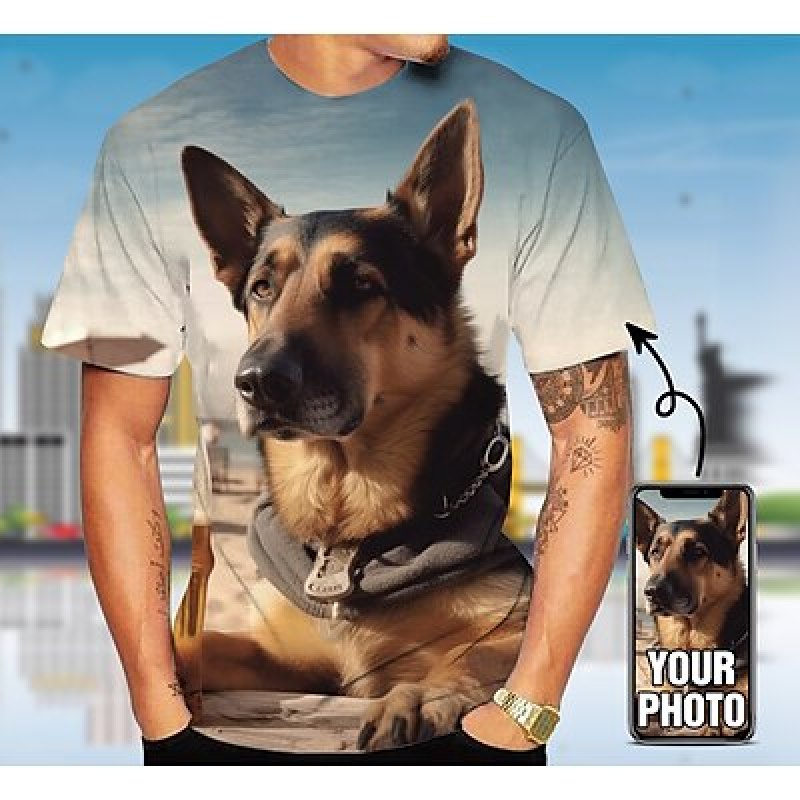 Custom Pet T Shirt for Men Des - 3D Printing Service recension och pris