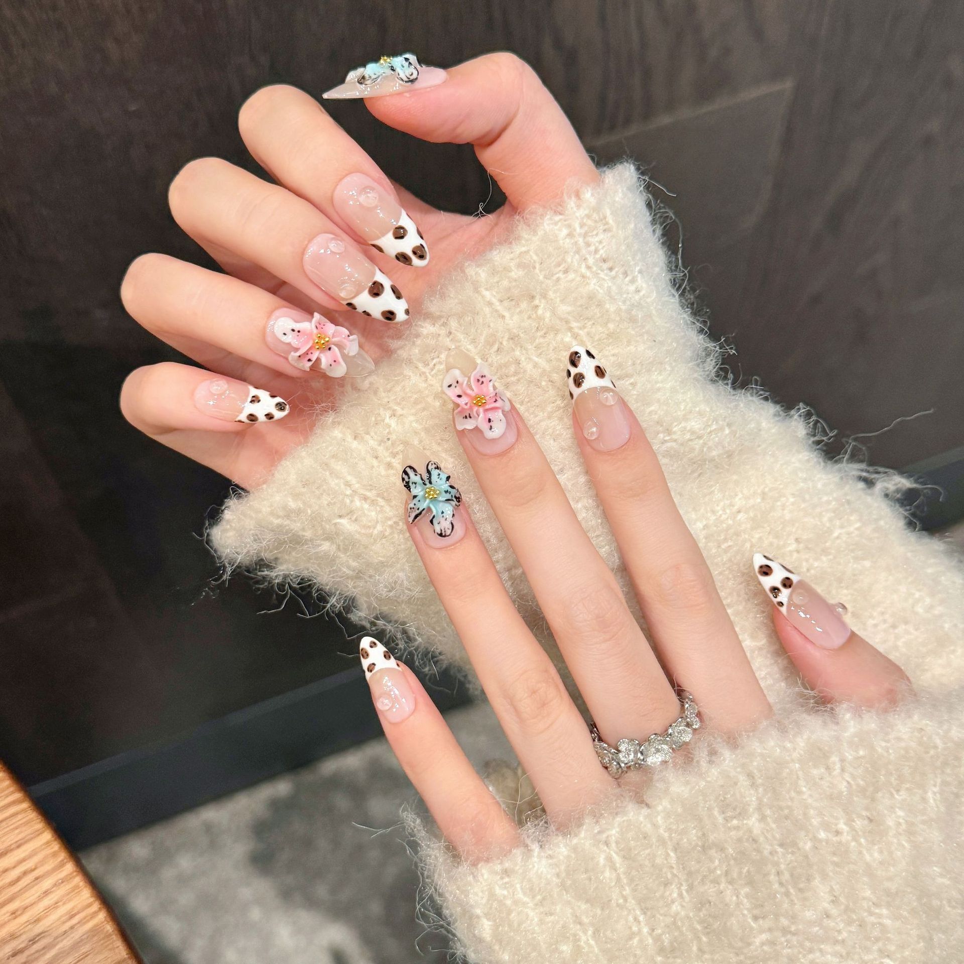 10pcs Glossy Almond Handmade F - 3D Printing Nails recension och pris