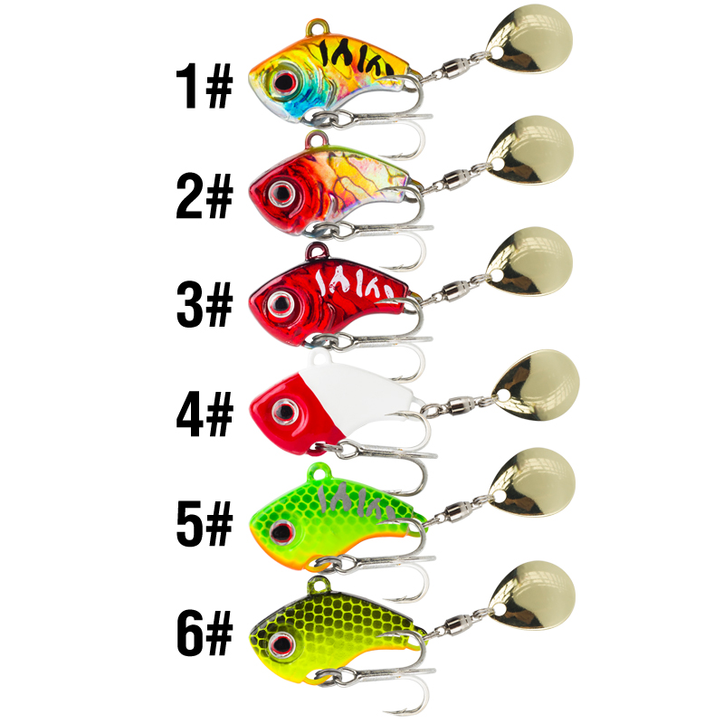 6PC 5g/7g/10g/14g/20g Rotating - 3D Printing Lure recension och pris