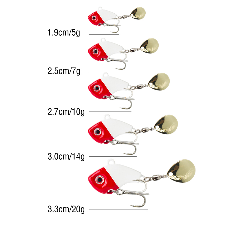 6PC 5g/7g/10g/14g/20g Rotating - 3D Printing Lure recension och pris